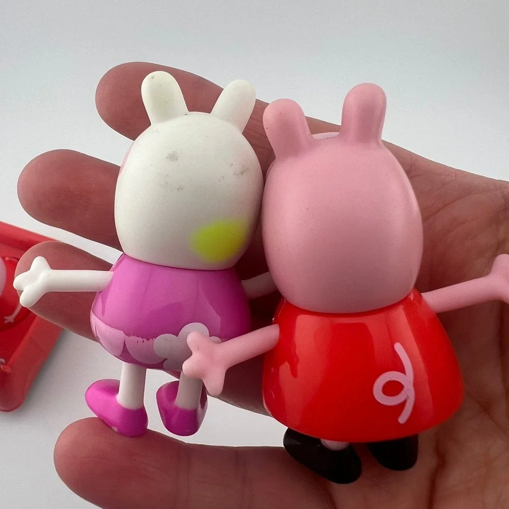 Peppa Pig Figure Lot Red Car Toy 2015 Rebecca Rabbit Suzy Sheep Figures